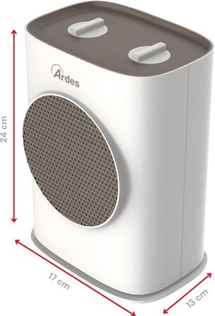 Керамічний обігрівач ARDES AR4P03O SOUND з функцією обертання, 1500 Вт, компактна та портативна модель з панеллю керування та зручною ручкою