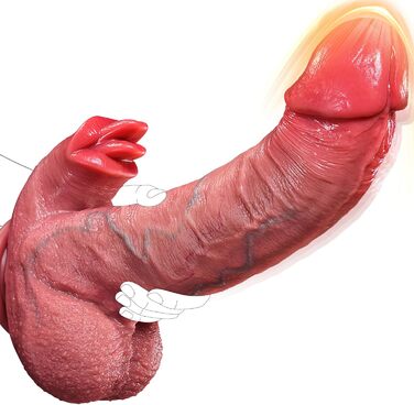 Вібратор-фалоімітатор BSZUI 3-в-1, з функціями поштовхів, вібрації, нагрівання та лизання