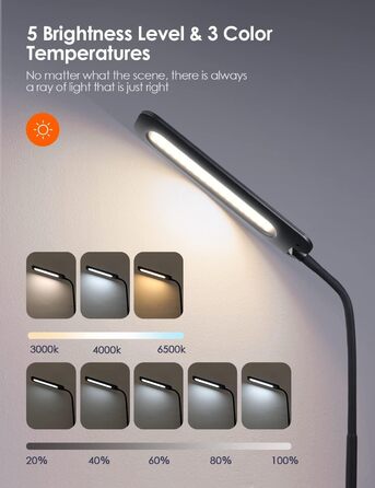 Світлодіодний торшер ALongDeng, яскраві торшери для вітальні, підлоговий світильник для читання з регулюванням яскравості, гнучка