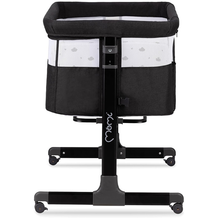 Багатофункціональна тумбочка та дитяче ліжко MoMi REVO, 6-рівневе регулювання висоти від 72 до 82 см, темно-сірий колір