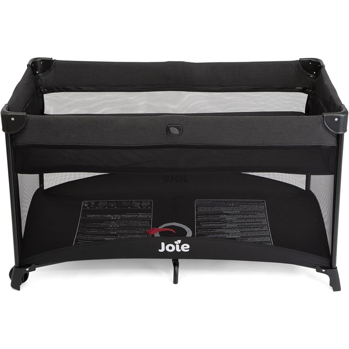 Дорожнє ліжечко Joie Allura 120, компактне, складне, знімне, з блискавкою збоку, з матрацом та сумкою для перенесення, від народження до 3 років (0-15 кг), колір Shale