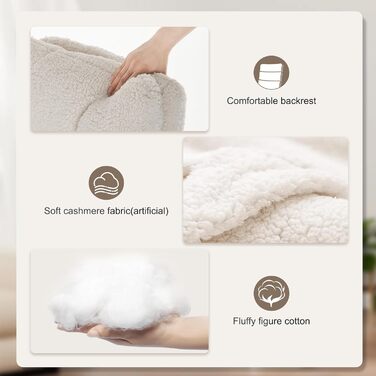 Офісне крісло IWMH з високою спинкою, ергономічне кашемірове офісне крісло, туалетний стілець з підлокітниками, поворотне крісло з регульованою висотою для офісу або вітальні (біле)