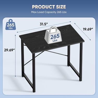 Невеликий комп&39ютерний стіл DUMOS, сучасний, простий стиль, письмовий, кабінетний, стіл для домашнього офісу, спальня, дерев&39яний, чорний