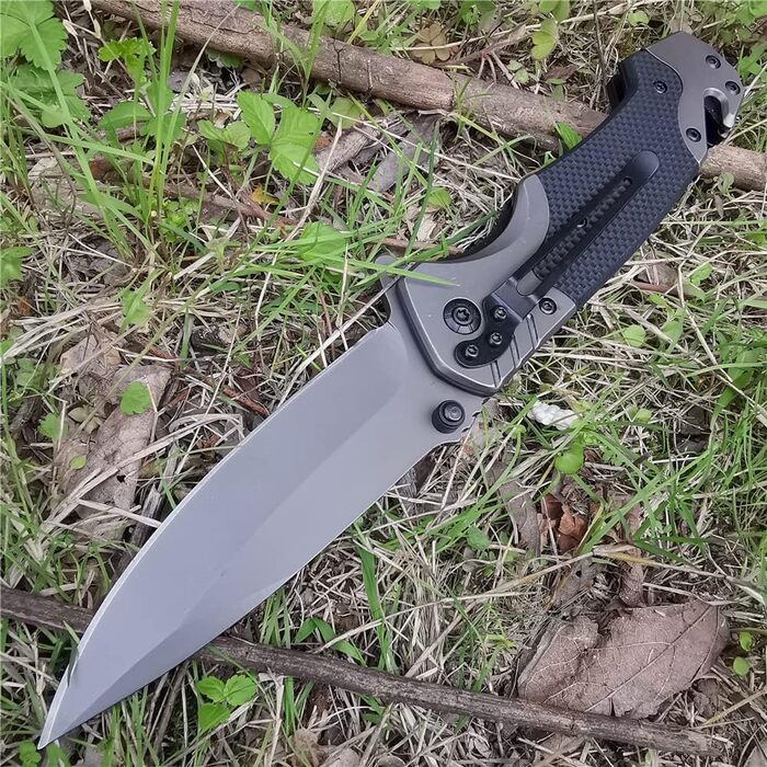 Кишеньковий ніж TANSOLE одноручний ніж з нержавіючої сталі 7Cr17Mov та рукояткою G10 для виживання на природі, кемпінгу та полюван