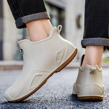 Водне взуття, гумові чоботи, гумові чоботи, чоловічі, жіночі, до щиколотки, зручні, для садівництва, легкі, для катання на човні, кемпінгу, вітрильного спорту, подорожей та походів, білі, 38 2/3 EU