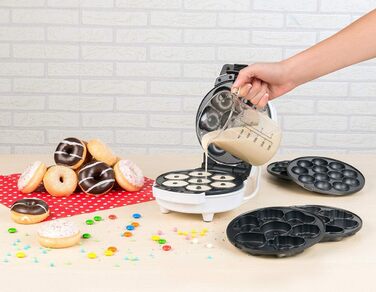 Виробник пончиків Rosenstein & Shne виробник пончиків 3в1, кексів і кейк-попси, антипригарний, 600 Вт (Donatmaker, Donut Maker 3in1, ідеї для подарунків)