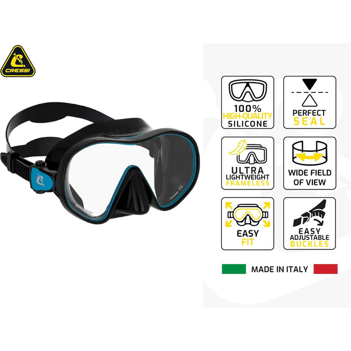 Комплект маски для дайвінгу та сухої трубки для сноркелінгу та підводного плавання з аквалангом, один розмір, унісекс, чорний/червоний