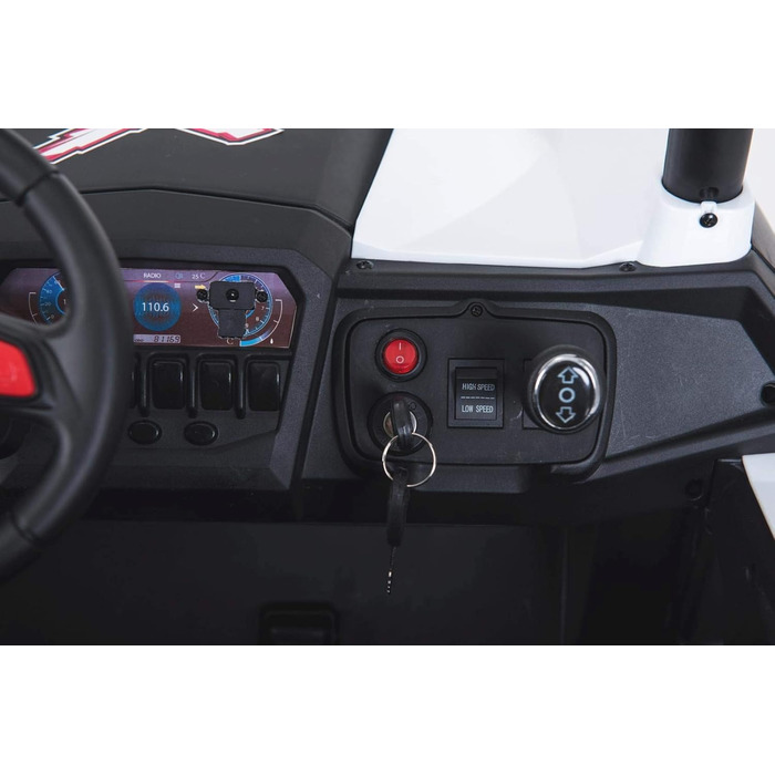 Дитячий електромобіль 12В 2-місний, NEW RSX електричний баггі для дітей, червоний, з пультом дистанційного керування 2,4 ГГц, 36 м