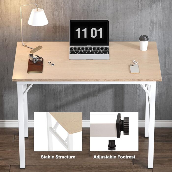 Складаний комп&39ютерний стіл 100 x 60 x 75 см ПК стіл письмовий стіл офісний стіл робоча станція для домашнього офісу використання обідній стіл конференційний стіл 100 см x 60 см рожевий дуб