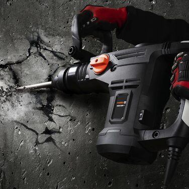 Відбійний молоток Meister 1600 Вт, MAH1600-1 - патрон SDS-Max - енергія удару 25 Дж - антивібраційна рукоятка - з плоским та гострим зубилом/відбійним зубилом у кейсі/зубило/молоток / 5453050 MAH1600-1 1600 Вт