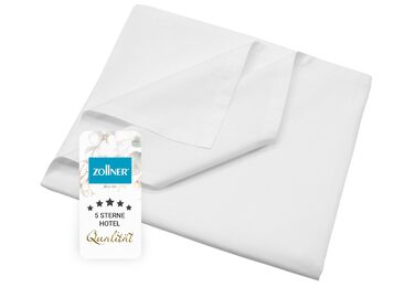 Льняна простирадла або ковдра ZOLLNER на літо - Виготовлена з чистої бавовни - 290x300 см Біла - Без гумки - Готельна якість Біла 290 x 300 см