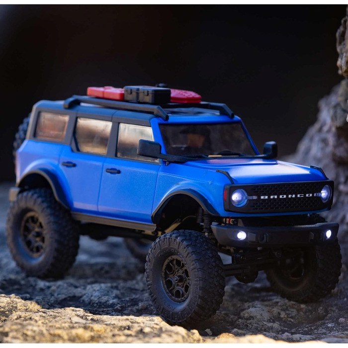 Радіокерований позашляховик Axial SCX24 1/24 2021 Ford Bronco 4WD Brushed RTR (Готовий до використання), Синій, AXI00006T3