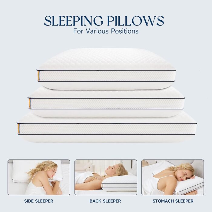 Подушка з гелевої піни з ефектом пам&39яті, ергономічна подушка зі знімним чохлом, ортопедична подушка для сну на боці, подушка для зняття болю в шиї, 70 * 40 * 13 см