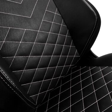Ігрове крісло noblechairs Hero, вантажопідйомність 150 кг, офісне крісло зі штучної шкіри, ергономічне, письмове крісло, чорний/платиново-білий, обертове комп&39ютерне крісло з колесами, ігрове крісло, в комплекті подушка, чорна/біла штучна шкіра