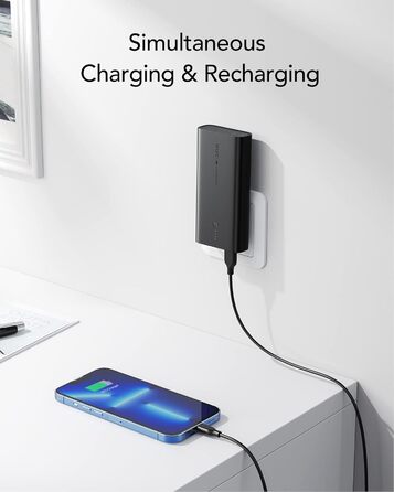 Швидка зарядка, 10000mAh Power Bank Socket AC Зовнішня батарея USB C PD QC3.0 Портативний зарядний пристрій Складаний адаптер живлення Сумісний з iPhone Samsung Huawei Смартфон, 22.5W