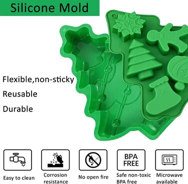 Силіконова різдвяна форма для випікання 2 шт MEZHEN