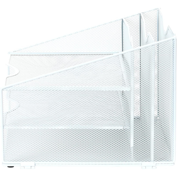 Металевий офісний органайзер EasyPAG A4 з 5 кишенями, тримач для документів, лоток для файлів, тримач для журналів, лоток для листів, органайзер для паперових журналів, білий