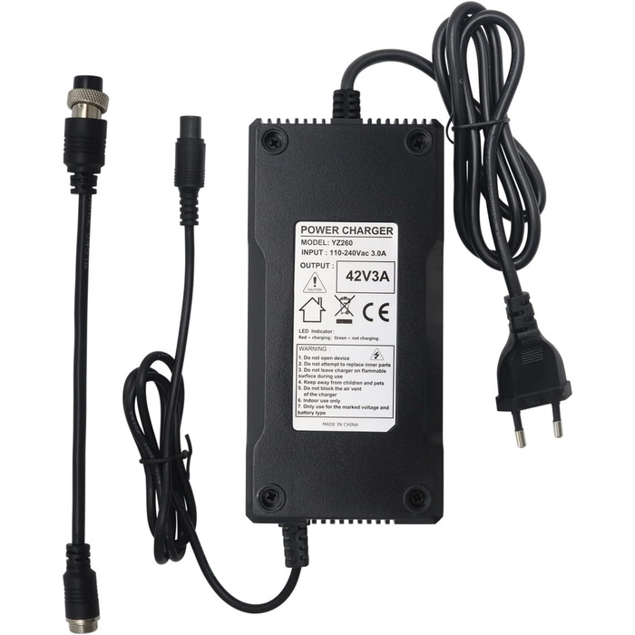 Замінний адаптер зарядного пристрою 42V 3A для самокатів, ховербордів, самобалансування 2-колісного, 3-контактний для зарядного пристрою сумки-мода та спортивного мода