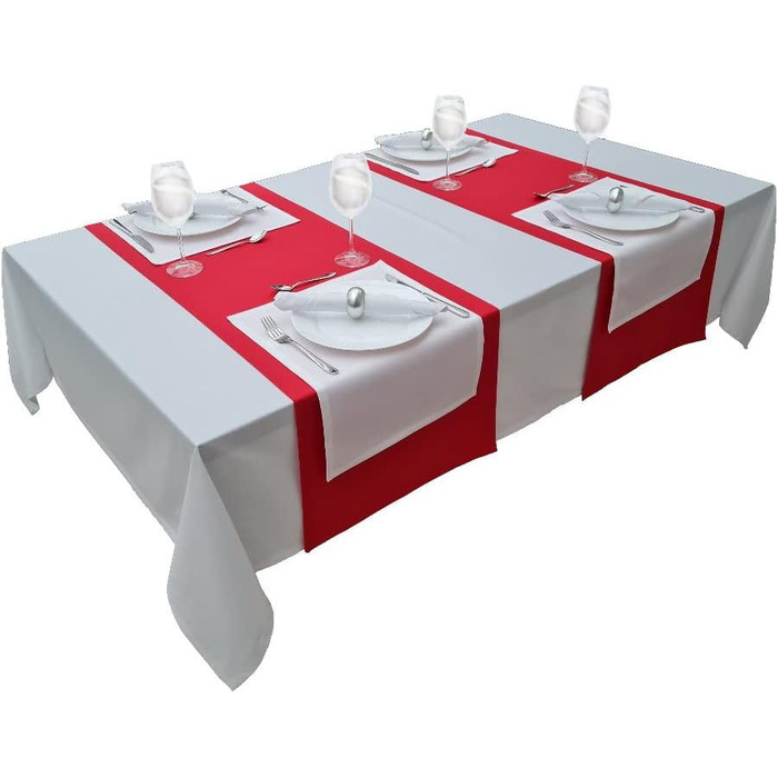 Високоякісна скатертина Столова білизна з 100 бавовни Колекція Concept, колір та розмір на вибір (Скатертина - 120x200см, біла) Пр