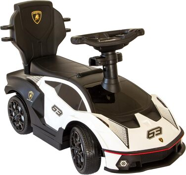 Коляска Lamborghini з штовхачем від 1 року коляска з захисною планкою коляска Lamborghini в білому кольорі можливе керування за до
