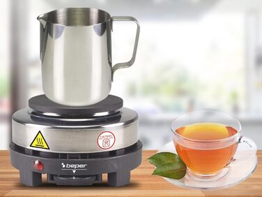 Електрична варильна плита з чавуну/нержавіючої сталі, 5 рівнів горіння, одинарна плита, кемпінгова плита з пластиною 10 см, 500 Вт, 101PIA003 -