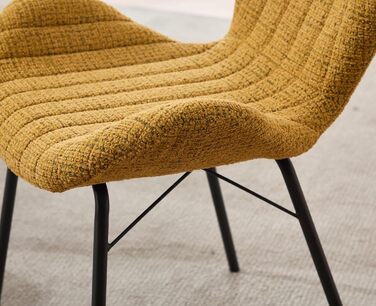 Обідні стільці, комплект з 4 шт. , м&39які кухонні стільці, обідні стільці, крісла зі стьобаними шенілловими спинками, для їдальні, вітальні, спальні та вітальні, жовті.