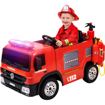 Дитячий електромобіль пожежна машина SX1818 2.4 Ghz пульт дистанційного керування - 2 шт. 12 вольт 35 Вт двигун - сирена - синє св