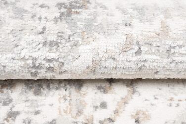 Килим з коротким ворсом Vintage Кремовий Білий Сірий Темно-сірий Дизайн рамки Використано Ефект Розмитий Розмитий Вітальня Спальня