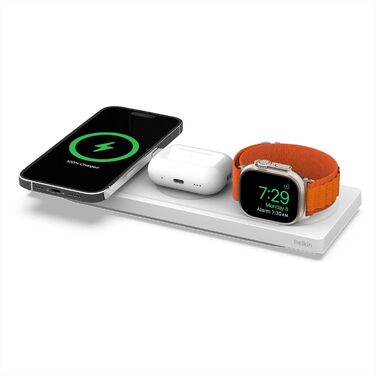 Бездротовий зарядний пристрій Belkin MagSafe 3-в-1, MFi-сертифікована зарядна панель, зарядна станція MagSafe для iPhone 16, iPhon