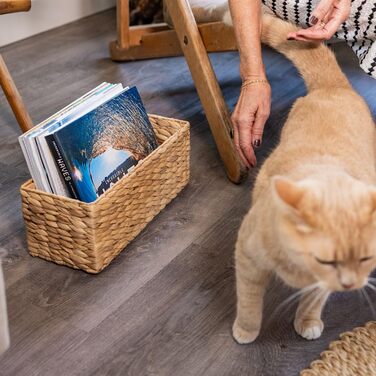 Кошик для зберігання речей у ванній кімнаті HMF, сплетений з водяного гіацинта та морської трави Набір з 2 шт. 38 x 15 x 14 см (2 шт. и)