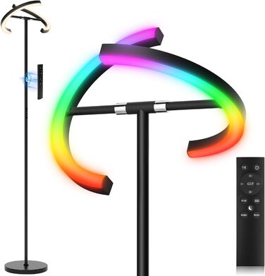 Торшер вітальня LED диммований 20W, LED торшер RGB сучасний стельовий прожектор з дистанційним керуванням 1300lm, 3000K-6000K сенсорний торшер настільна лампа для вітальні спальні офіс готель