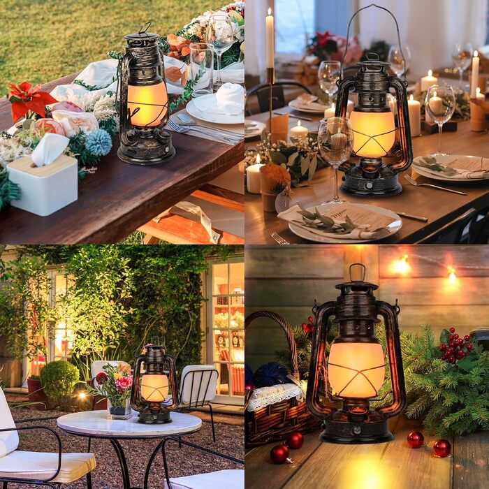 Світлодіодні старовинні ліхтарі, 2 шт. реалістичний мерехтливий полум&39яний підвісний ліхтар із сенсорним вимикачем, зарядка через USB, антикварний металевий ліхтар для приміщень, відкритого саду, кемпінгу, патіо, ганку