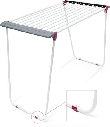 Сушарка для білизни Relaxdays, висувна, залізна, довжина сушіння 18 м, сушарка для білизни, ВхШхГ прибл. 91 x 199 x 63 см, біла