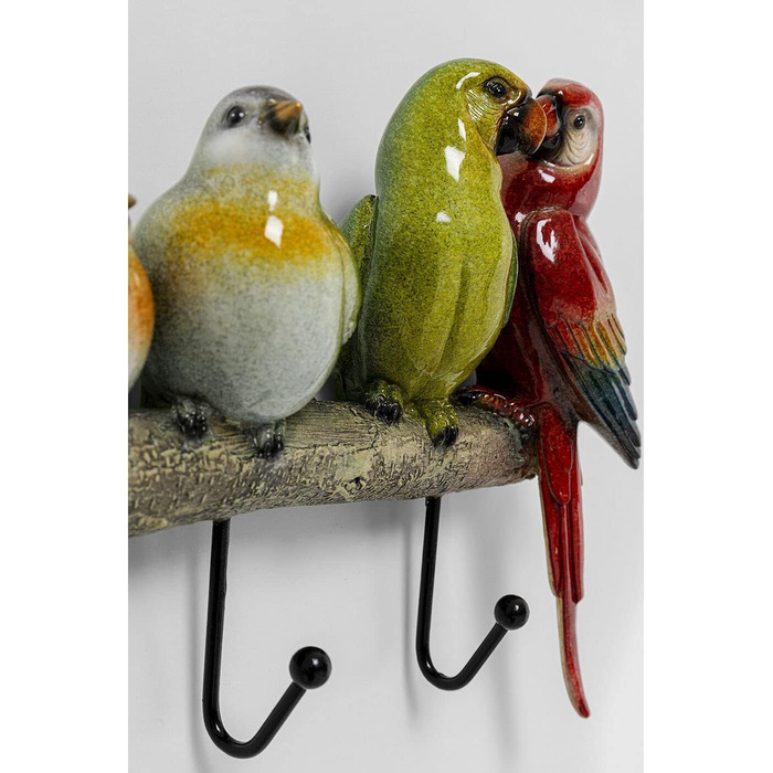 Вішалка Kare Design настінна Exotic Birds, різнокольорова, настінна, сталеві гачки, 5 гачків, 24x54x7 см (в/ш/г)