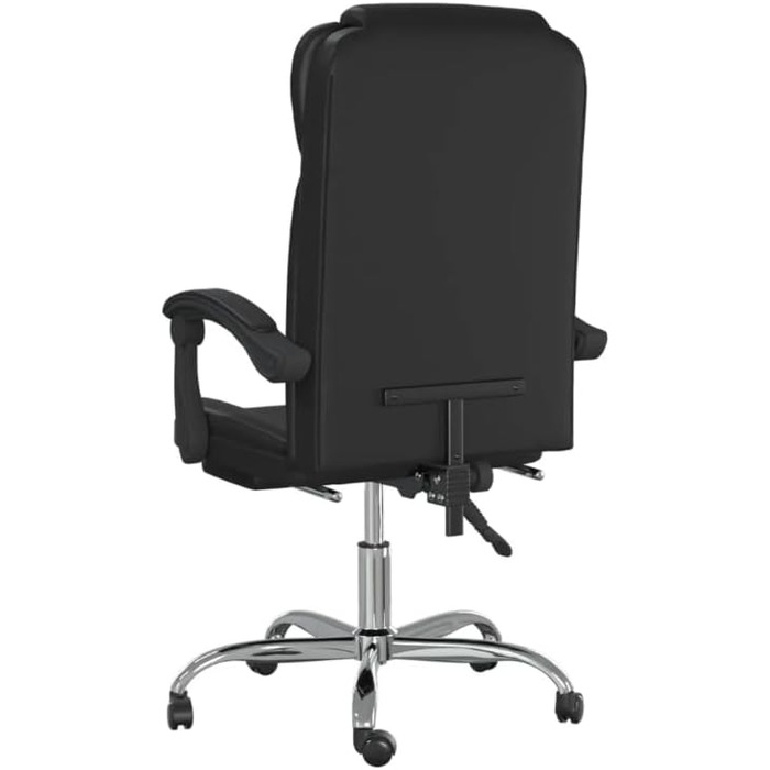 Ігрове крісло, офісне крісло, ергономічне з функцією відкидання, чорна штучна шкіра, регульована спинка 90-170, ігрове крісло, регульоване та поворотне