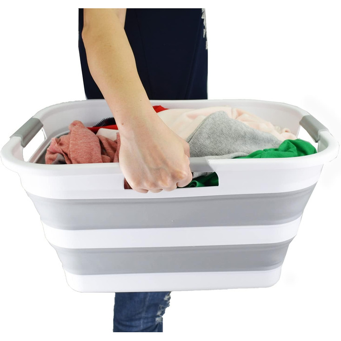 Складаний пластиковий кошик для білизни, 29 л, розбірний контейнер для зберігання, органайзер, портативна ванна для прання, компак