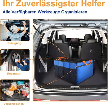 Преміум сумка для багажника авто, практичний органайзер з міцного оксфорду 600D, водонепроникна, з антиковзким покриттям та ручками. Компактна сумка-бокс для автомобіля, кемпінгу та зберігання речей (36л)