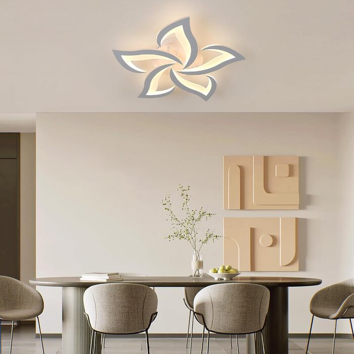 Стеля LED-світильник Comely 60Вт 6750лм, 58см, дизайн Пелюстка, 3000К, теплий білий