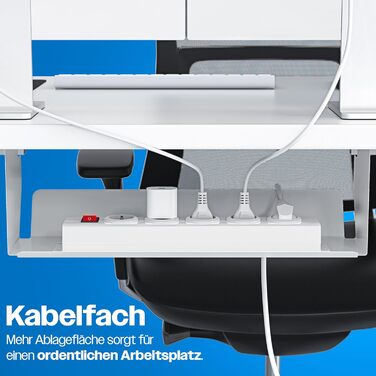 Електричний стіл KESSER з регулюванням висоти 100 см x 60 см Ергономічний стіл для роботи сидячи та стоячи 3-функціональне керування з пам&39яттю Включає коліщатка з поворотом на 360 та порт заряджання USB Комп&39ютерний стіл для домашнього офісу 100 x 60