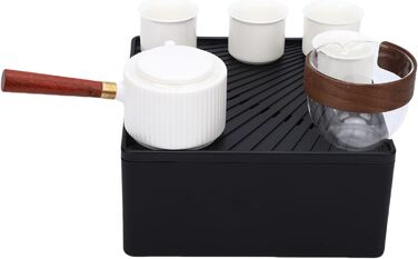 Автоматичний чайний сервіз Чайний Шлях, портативний керамічний чайник та набір чашок з коробкою для зберігання, ідеальний для подорожей, активного відпочинку, кемпінгу, дому, офісу, як подарунок