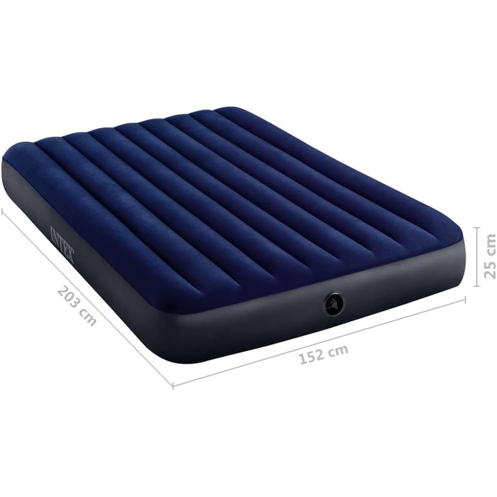Надувне ліжко Intex Classic Downy Set - Queen - 152 x 203 x 22 см - 4 місця - Синє односпальне