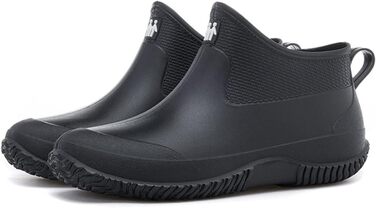 Чоловічі гумові чоботи до середини литки, жіночі водонепроникні чоботи челсі, унісекс гумове робоче взуття, ботильйони великого розміру, гумові чоботи, чоботи без шнурівки, дихаюче водне взуття, розмір 45 EU, чорні