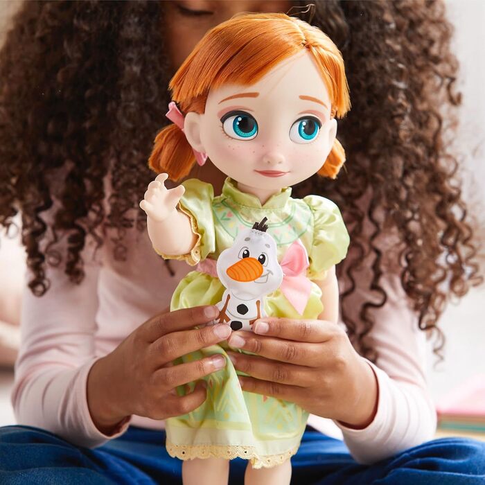 Лялька Disney Store Anna з колекції Animator, Frozen, 39 см / 15&39, реалістичне волосся для розчісування, одяг і взуття, з Олафом