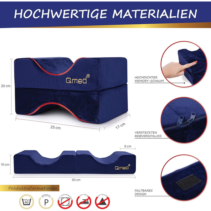 Подушка для колін для сну на боці з піною з ефектом пам&39яті, ортопедична подушка для ніг, полегшення болю в спині, суглобах та колінах, для підтримки під час вагітності