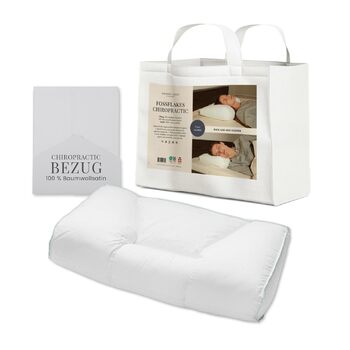 Хіропрактична подушка для ліжка середнього розміру, м&39яка подушка для шиї та плечей, гіпоалергенна, пухова альтернатива підтримка шиї, винайдена данським хіропрактиком (58 x 34 x 13 см) середнього розміру