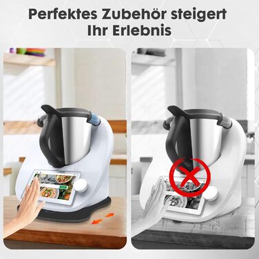 Акрилова розсувна дошка для Thermomix TM6 TM5, акрилова повстяна ковзаюча дошка для кухонного комбайна Thermomix Vorwerk TM6 Аксесуари Pad Board захищає стіл Швидкорухається дошка (глянцевий чорний)