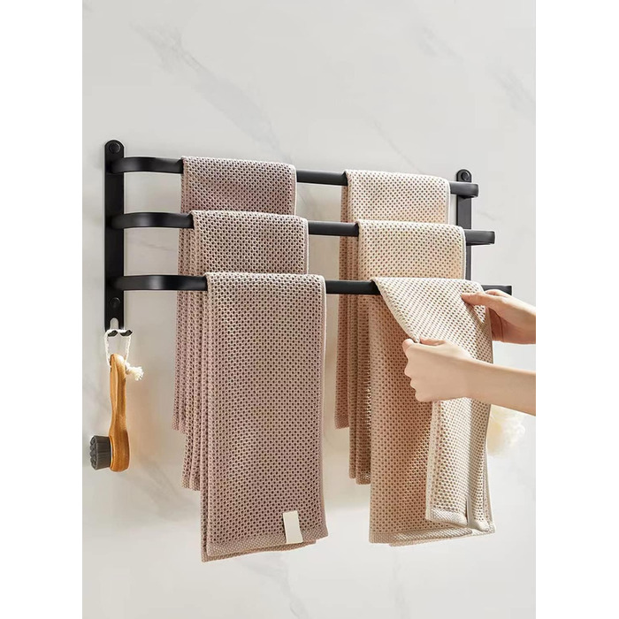 Полотенцесушитель без свердління, чорний, ванна кімната, настінний набір аксесуарів для ванної кімнати, кухонний полотенцесушитель
