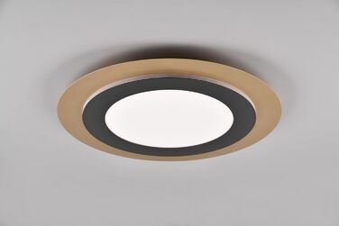 Стельовий LED-світильник Trio Leuchten Morgan 641519280, матовий чорний/золотий, метал та акрил, 46 Вт, з пультом керування, діаметр 45 см