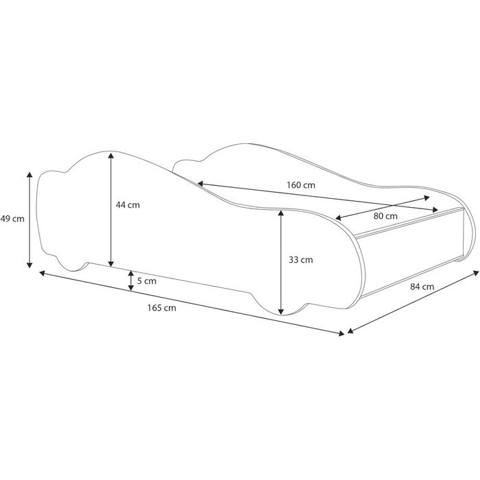 Дитяче колективне автомобільне ліжко 80x160 см дитяче ліжко молодіжне ліжко із захистом від падіння та матрацом дитяче ігрове ліжк