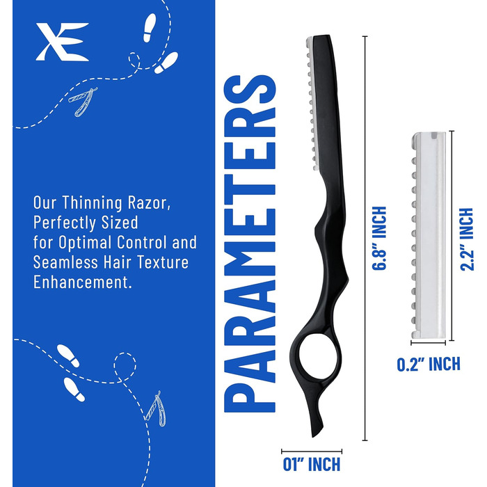 Бритва XE Hair Styling Barber Thinning Razor - гребінець із нержавіючої сталі, ідеальна бритва для укладання піря, бритва для структурування волосся та шарування для салонного та домашнього використання